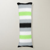 Coussins Longs Drapeau de fierté Agender Abstrait Groovy Boho Zig (Devant (Vertical))