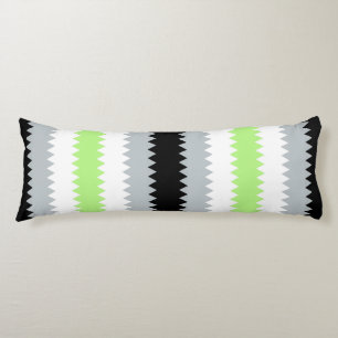 Coussins Longs Drapeau de fierté Agender Abstrait Groovy Boho Zig