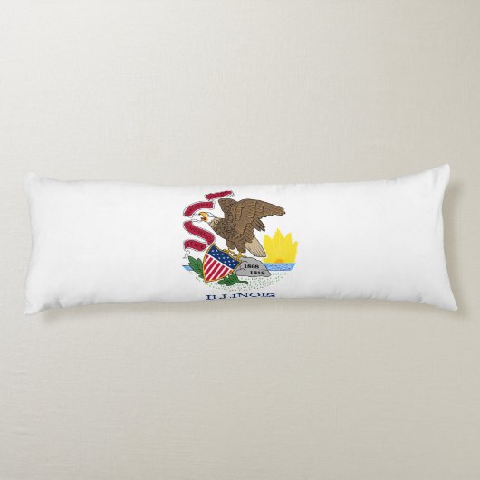 Coussins Longs Drapeau de l'État de l'Illinois (Dos)