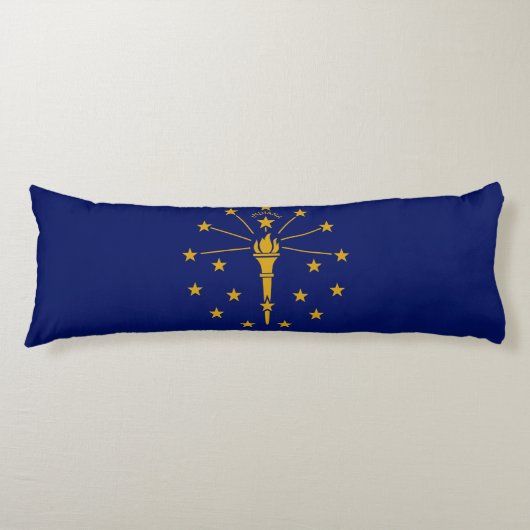 Coussins Longs Drapeau de l'État de l'Indiana (Devant)