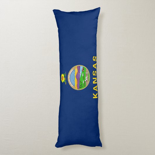 Coussins Longs Drapeau de l'État du Kansas (Dos (Vertical))