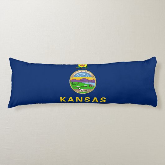 Coussins Longs Drapeau de l'État du Kansas (Devant)