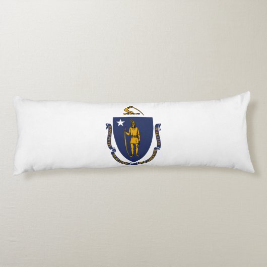 Coussins Longs Drapeau de l'État du Massachusetts (Dos)