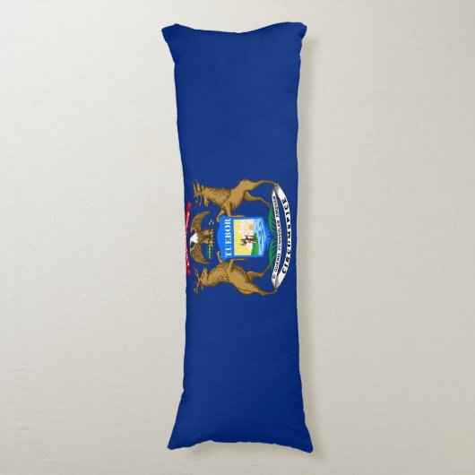 Coussins Longs Drapeau de l'État du Michigan (Devant (Vertical))