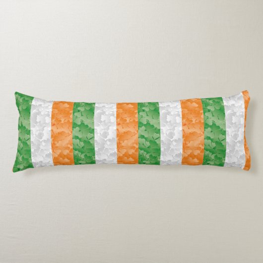 Coussins Longs Drapeau de l'Irlande avec motif shamrock (Devant)