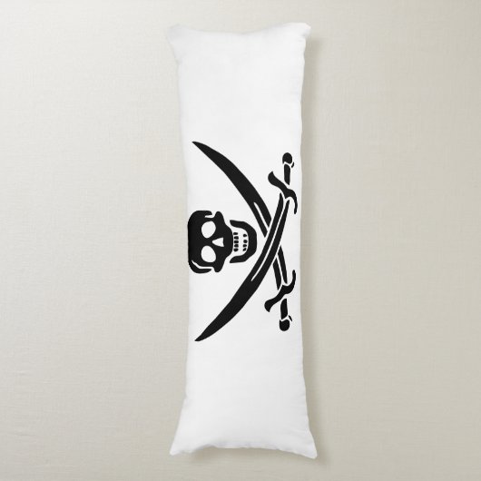 Coussins Longs Drapeau de pirate Crâne croisé épées (Devant (Vertical))