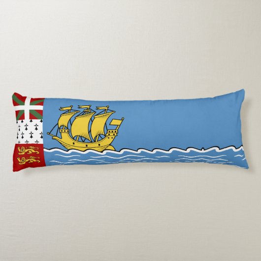 Coussins Longs Drapeau de Saint-Pierre-et-Miquelon (Dos)