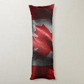 Coussins Longs Drapeau de soie du Canada (Dos (Vertical))