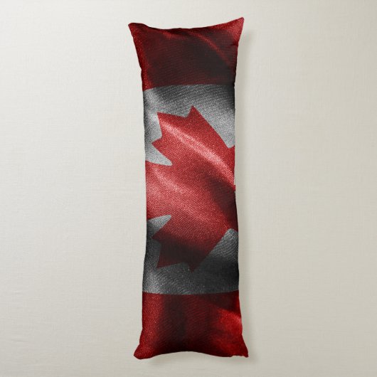 Coussins Longs Drapeau de soie du Canada (Dos (Vertical))