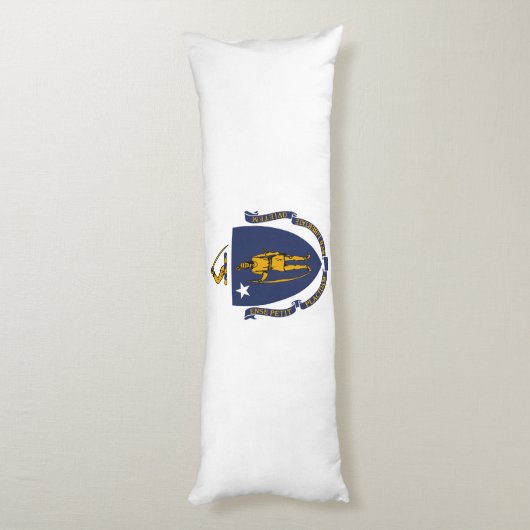 Coussins Longs Drapeau d'État du Massachusetts (Dos (Vertical))