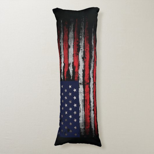 Coussins Longs Drapeau Grunge U.S.A (Devant (Vertical))