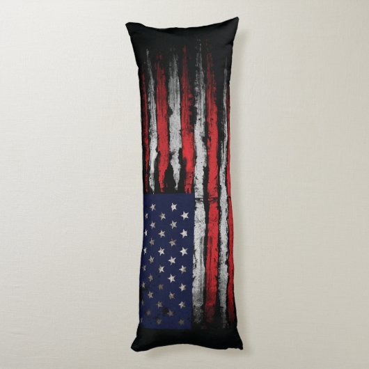Coussins Longs Drapeau Grunge U.S.A (Dos (Vertical))