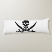Coussins Longs Drapeau pirate crâne épées croisées (Dos)
