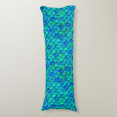 Coussins Longs Échelles de bleu d'Aqua de Falln (Devant (Vertical))