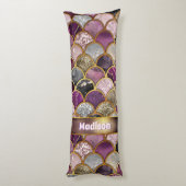Coussins Longs Échelles mignonnes en or rose violet (Dos (Vertical))