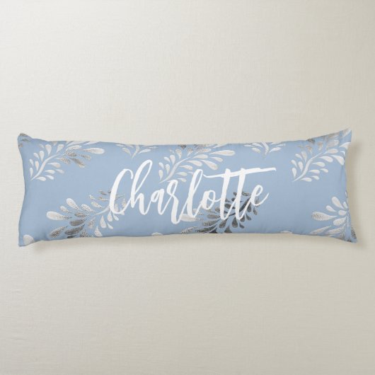 Coussins Longs Écriture de nom botanique du feuillage argenté ble (Dos)