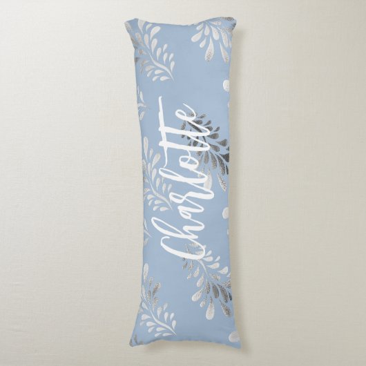 Coussins Longs Écriture de nom botanique du feuillage argenté ble (Devant (Vertical))