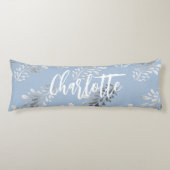 Coussins Longs Écriture de nom botanique du feuillage argenté ble (Devant)