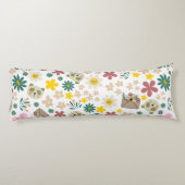 Coussins Longs Écriture initiale adorable de monogramme floral et (Dos)
