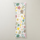 Coussins Longs Écriture initiale adorable de monogramme floral et (Dos (Vertical))