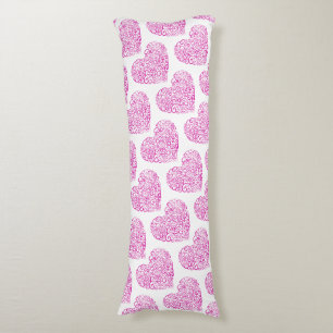Coussins Longs Écriture spirale coeur rose pour la Saint Valentin