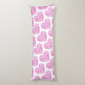 Coussins Longs Écriture spirale coeur rose pour la Saint Valentin (Dos (Vertical))