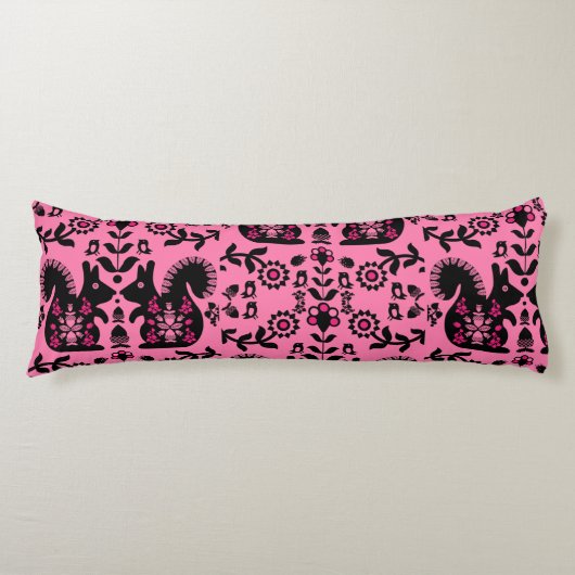 Coussins Longs Écureuil Nordic Scandinave Folk Art (Devant)