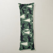 Coussins Longs Élan Cosy et Pins Forêt Verte (Dos (Vertical))