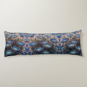 Coussins Longs Élégance chicorée bleu radiant - Floral 3D (Dos)
