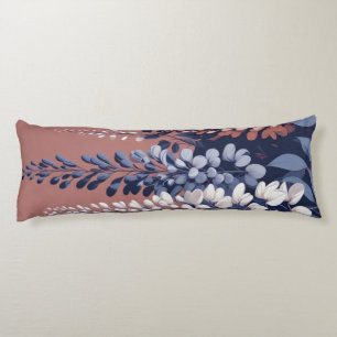 Coussins Longs Élégance de la Wisteria marine et Rose