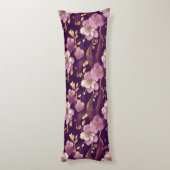 Coussins Longs Élégance Enchantée : Fleur d'Aubergine Violette (Dos (Vertical))