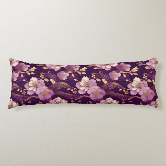Coussins Longs Élégance Enchantée : Fleur d'Aubergine Violette (Devant)