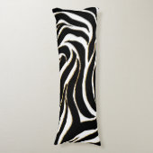 Coussins Longs Elégant Black Gold Zebra Poster de animal blanc (Devant (Vertical))