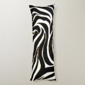 Coussins Longs Elégant Black Gold Zebra Poster de animal blanc (Dos (Vertical))