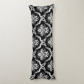 Coussins Longs Elégant blanc dentelle florale sur bleu clair (Dos (Vertical))
