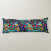 Coussins Longs Élégant bleu Floral patron monogramme (Dos)