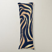 Coussins Longs Elégant bleu marine Gold Zebra Imprimer (Devant (Vertical))