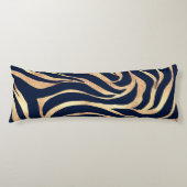 Coussins Longs Elégant bleu marine Gold Zebra Imprimer (Devant)