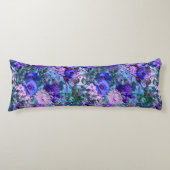 Coussins Longs Élégant bleu violet motif floral (Devant)