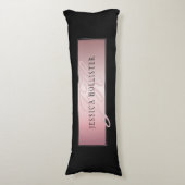 Coussins Longs Elégant Blush Faux Rose Gold | Nom et initiales (devant Vertical)