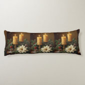 Coussins Longs Elegant candle holly pine warm festive Christmas (Dos)