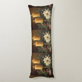 Coussins Longs Elegant candle holly pine warm festive Christmas (Dos (Vertical))