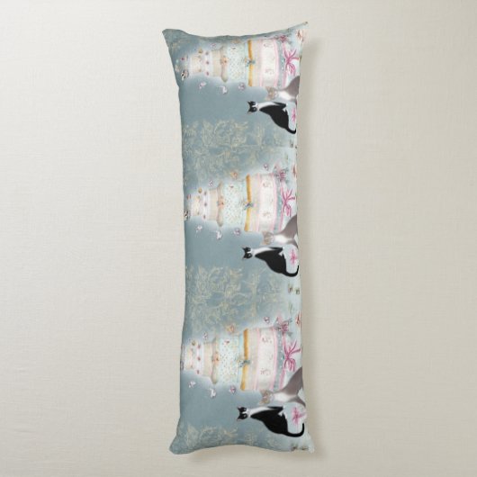 Coussins Longs Elegant Cat Celebration Cake (Dos (Vertical))