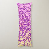 Coussins Longs Élégant Dégradé Purple Peach Motif Mandala (Dos (Vertical))