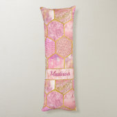 Coussins Longs Elégant faux Parties scintillant rose or géométriq (Dos (Vertical))