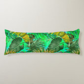 Coussins Longs Élégant feuille vert tropical jaune motif (Devant)