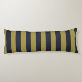 Coussins Longs Elégant Gold & Navy Blue Vertical Stripes (Dos)
