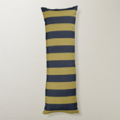 Coussins Longs Elégant Gold & Navy Blue Vertical Stripes (Dos (Vertical))