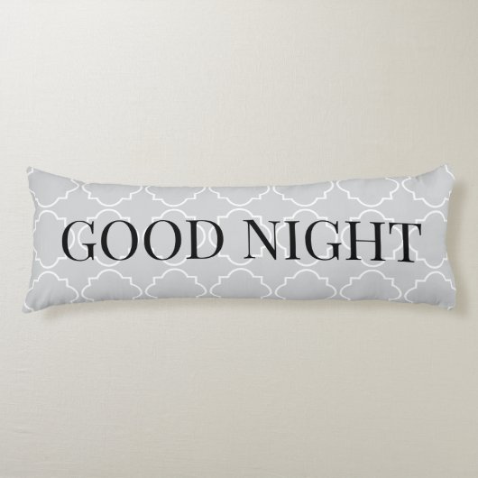 Coussins Longs Elegant grey morrocan quatrefoil trellis (Devant)