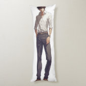 Coussins Longs Élégant homme d'Anime élégant (Dos (Vertical))